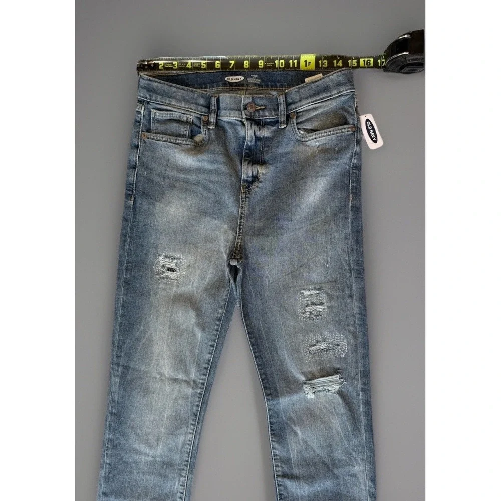 NWT Old Navy Karate Slim Built In Flex Rip And Repair Patch Jeans Boys Sz.‎ 18